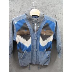 Vintage WINLIT 1969 Suede Fleece Western Jacket Suede Aztec Cowboy Sz Medium